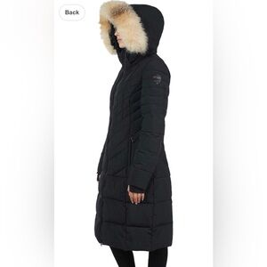 Pajar Aubrey Long Winter Coat Real Fox Fur Hood Black Size L